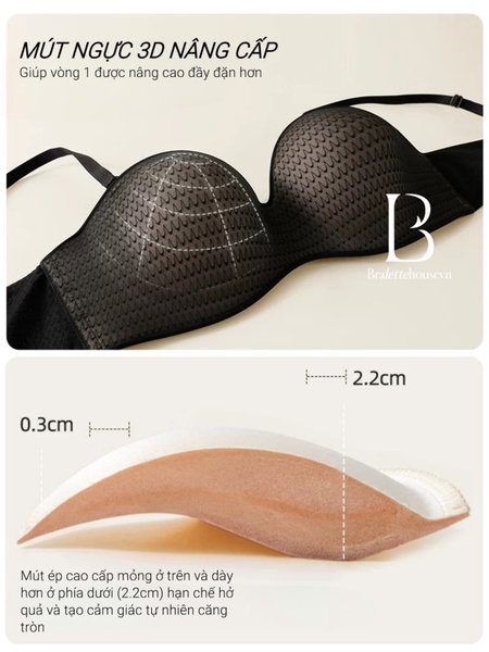 Áo lót Plush Bra S2701 cúp quây thế hệ mới nâng 3D cao cấp Bralettehousevn