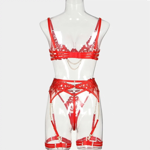 [KÈM ĐAI] Heat Set cao cấp ren phối chỉ vàng nổi bật Bralettehousevn