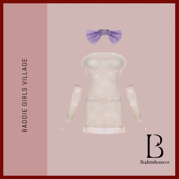 Bộ đồ cosplay Mèo phong cách Trung Hoa truyền thống Hairy Set S2576 gợi cảm xuyên thấu Bralettehousevn