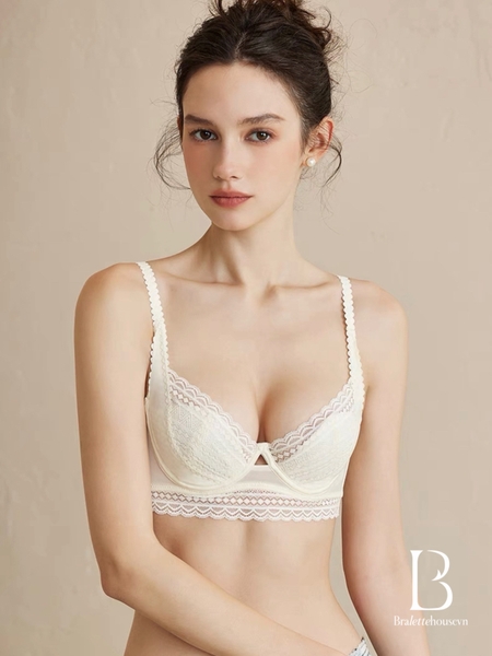[Kèm quần] S1921 Casual Set bộ đồ lót ren nữ có gọng mút đệm mỏng thoải mái nữ tính Bralettehousev