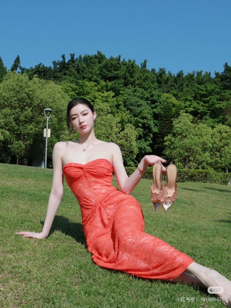 Đầm váy ren nữ Oran Dress S2530 xuyên thấu hot hit nhất mùa hè cúp ngang dáng dài siêu tôn dáng gợi cảm Bralettehousevn