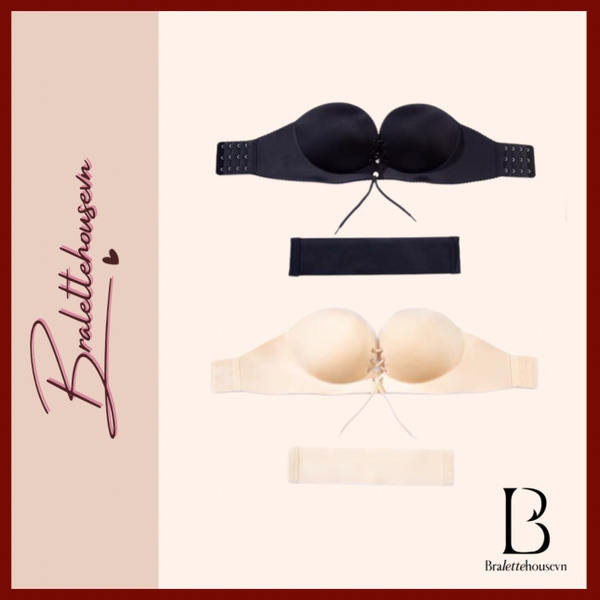 [TẶNG KÈM DÂY TRONG] ÁO NGỰC RÚT DÂY CÚP NGANG MẶC ÁO TRỄ VAI NHIỀU KIỂU CÓ MÚT LÓT DÀY NÂNG NGỰC S1327 Bralettehousevn