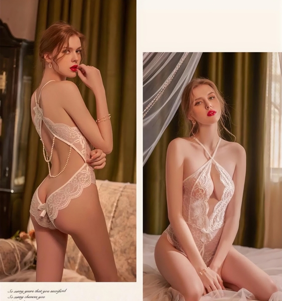 Bộ đồ liền thân nữ ren Zena Bodysuit S2142 phối ngọc ở lưng gợi cảm khoét đáy Bralettehousevn