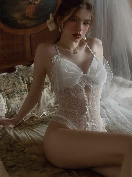 Bộ đồ liền thân nữ nơ Lilia Bodysuit S1846 ren voan cao cấp khoét đáy Bralettehousevn