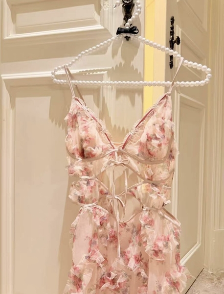 Đầm váy ngủ nữ cao cấp Teasing Dress S2450 chất hoa form xoè tiểu thư xinh xắn Bralettehousevn