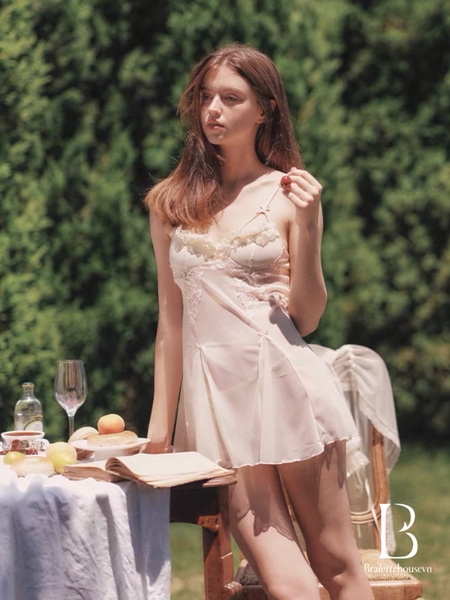 [CHE TÊN - HOẢ TỐC] Đầm váy ngủ kèm quần S2169 Domea Dress không gọng có mút đệm Bralettehousevn