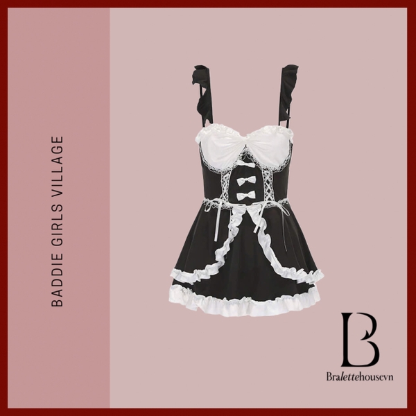 Bộ váy cosplay hầu gái Muro Maid S2556 đáng yêu gợi cảm váy tầng quyến rũ kín đáo Bralettehousevn