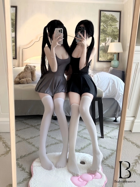 [CÓ BIG SIZE] Đầm ngủ nữ dáng xoè Fille Dress S2396 chất thun siêu hack dáng gợi cảm trẻ trung nữ tính Bralettehousevn