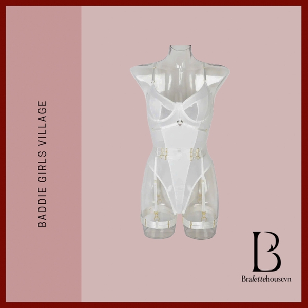 [KÈM ĐAI] Bộ đồ liền thân Pyrite Bodysuit S2454 chất liệu xuyên thấu cao cấp gợi cảm quyến rũ Bralettehousevn