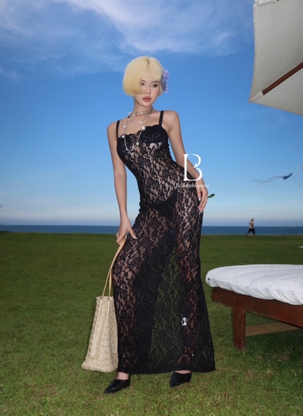 [ẢNH THẬT] Đầm ren dài nữ S2089 𝗛𝗶𝗹𝗱𝗮 Dress tôn dáng ôm sát quyến rũ cao cấp Bralettehousevn