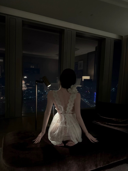 [HOT ITEMS] VÁY VOAN NGỦ NỮ KHOÉT LƯNG GỢI CẢM DÁNG XÒE PHỐI KÈM REN RUBATO DRESS S1178 Bralettehousevn