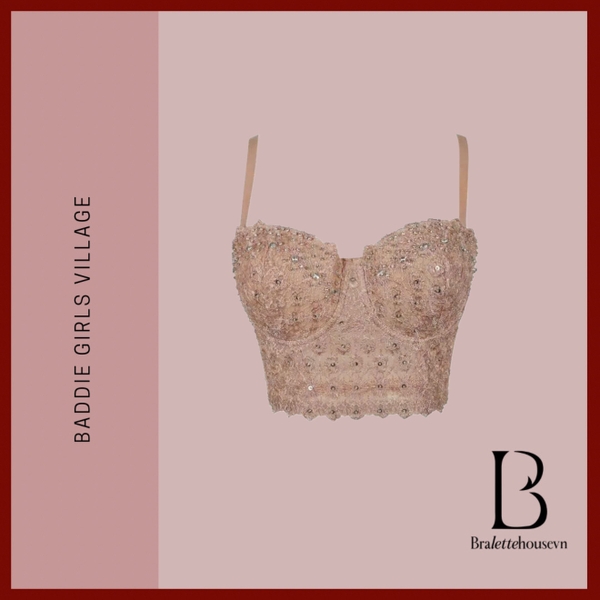 Áo corset cao cấp Click Corset S2689 đính hạt sang chảnh tiểu thư Bralettehousevn