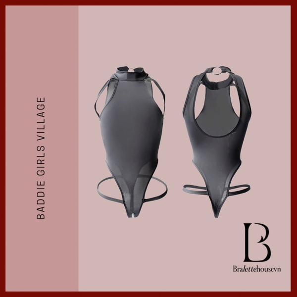 Bộ đồ liền thân xẻ đáy Helios Bodysuit S2572 chất thun lạnh mát mịn có khoen sau năng động gợi cảm Bralettehousevn