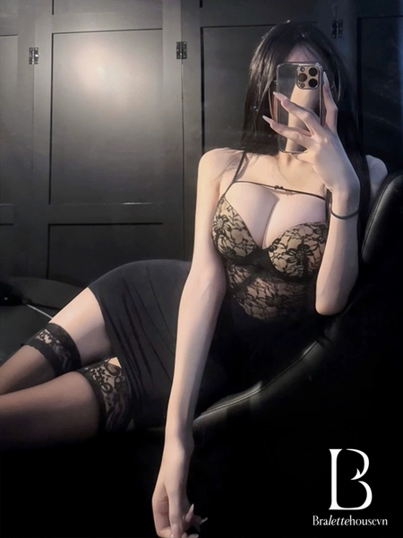 Đầm  váy ngủ có gọng mút tôn dáng Bare Dress S2635 phối ren tôn dáng gợi cảm nữ tính