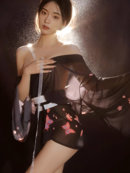 [ẢNH THẬT] Set váy ngủ S1845 Fly Yukata kèm phụ kiện và đai Bralettehousevn