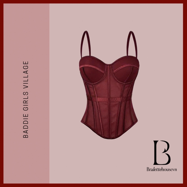 Áo corset nữ xuyên thấu cao cấp Solid Corset S2688 thời trang sang chảnh Bralettehousevn
