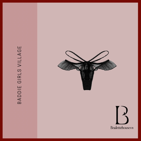 Quần lọt khe ren nữ Misie Thong Q2340 bèo phối dây nữ tính gợi cảm cao cấp Bralettehousevn