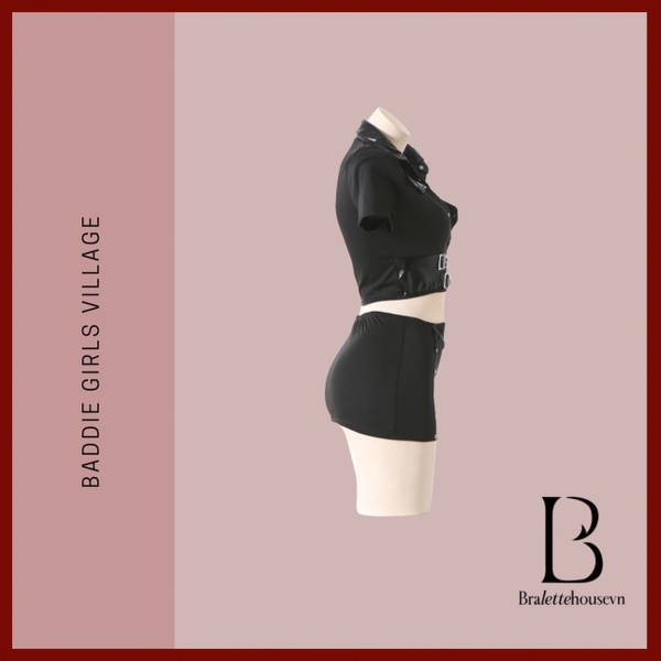 (Kèm vớ) Bộ đồ cosplay cảnh sát Justice Police Set S2532 gợi cảm tôn dáng chân váy ôm sát Bralettehousevn