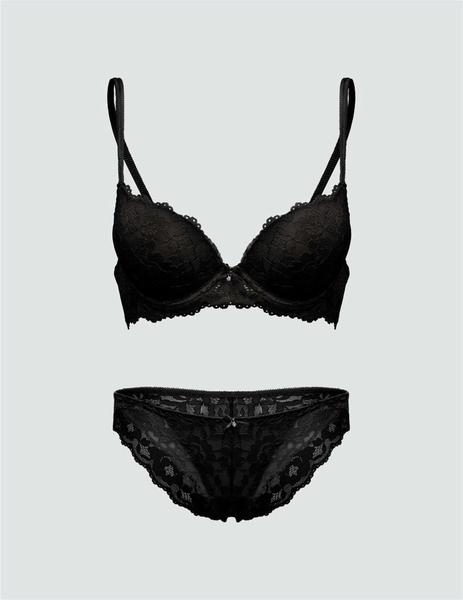 Bộ đồ lót ren nữ  Huray Set S2360 push up gợi cảm có gọng mút nâng ngực diện áo dài Bralettehousevn