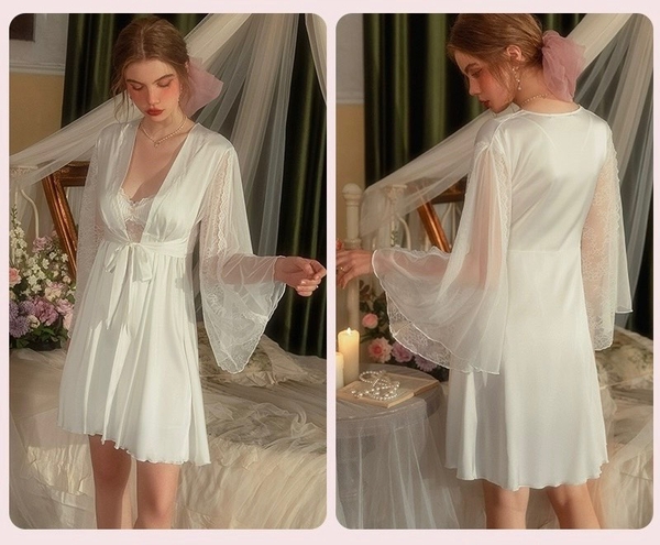 (Che tên - Hoả tốc) Choàng ngủ tiểu thư S2170 Shiro chất liệu satin cao cấp cho nữ Bralettehousevn