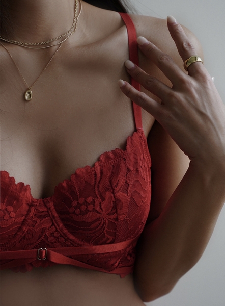 Bộ đồ lót ren có gọng bralette MANDY SET S1230 cao cấp không mút đệm nữ tính gợi cảm Bralettehousevn