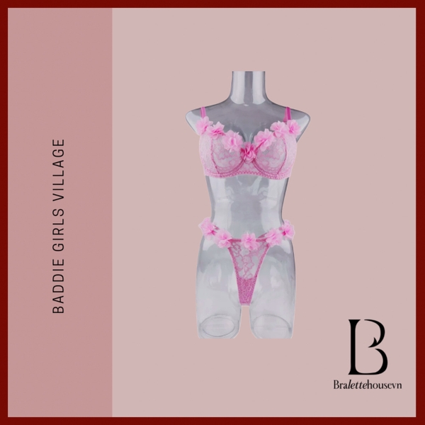 Bộ đồ lót hoa nổi 5D Osica Set S2469 gợi cảm mùa hè quyến rũ kèm quần lọt khe Bralettehousevn