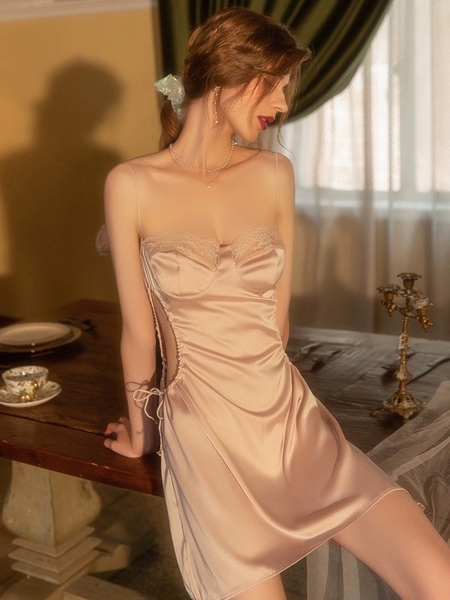 (Che tên - Hoả tốc) Váy ngủ tiểu thư 2 dây S2163 Babicutewa Dress chất liệu satin cao cấp cho nữ Bralettehousevn