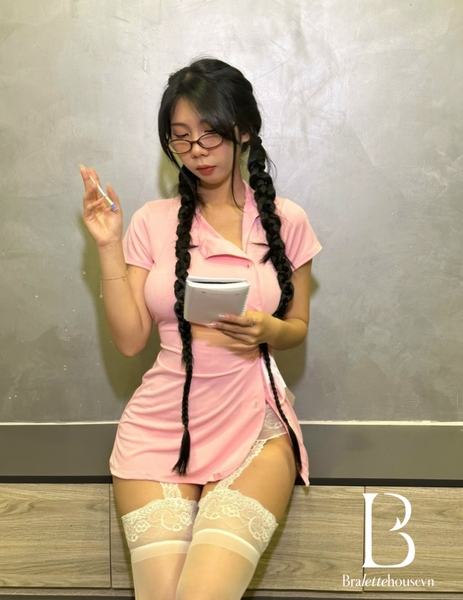 Bộ đồ cosplay y tá Vitamin Set S1445 ôm sát gợi cảm kèm cài co giãn gợi cảm Bralettehousevn
