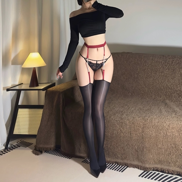 [HOISERY] Bassie Panstock PK2397 tất quần phối đai đính đá sang chảnh loại 1 cao cấp thời trang gợi cảm mới nhất Bralettehousevn