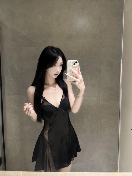 [CÓ MÚT ĐỆM] Đầm váy ngủ satin nữ Krixi Dress S2451 có gọng form xoè tiểu thư gợi cảm Bralettehousevn