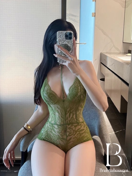 Bộ đồ liền thân ren mỏng MATCHA BODYSUIT S1935 nữ kèm choker gợi cảm xuyên thấu Bralettehousevn
