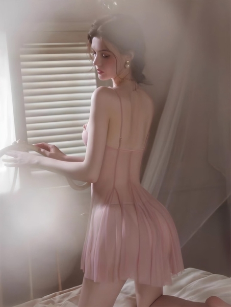 S1773 Kazui Dress Đầm váy ngủ nữ chất voan xuyên thấu xòe gợi cảm Braletteshousevn