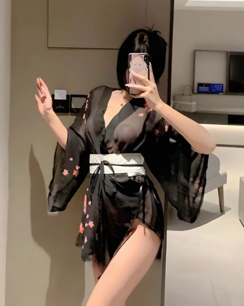 [ẢNH THẬT] Set váy ngủ S1845 Fly Yukata kèm phụ kiện và đai Bralettehousevn