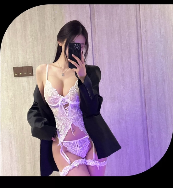 Bộ đồ dáng corset ren Rachel Set S2432 nữ tính gợi cảm tiểu thư kèm đai quyến rũ gợi cảm Bralettehousevn