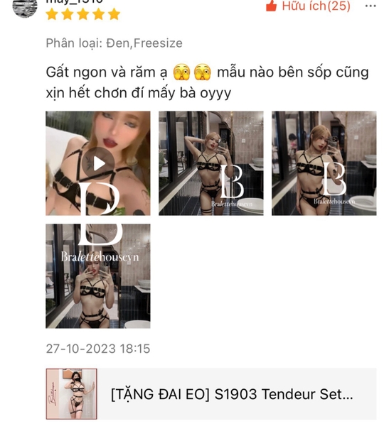 (Tặng đai eo) Bộ đồ lót nữ da PU Tendeur Set S1903 táo bạo gợi cảm 3 món cao cấp Bralettehousevn