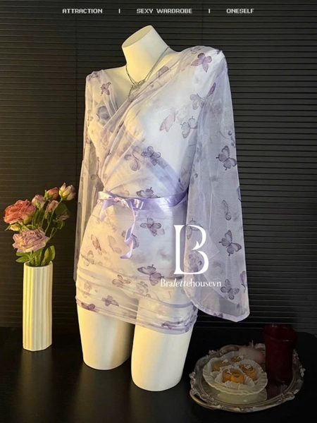 Bộ đồ cosplay Mauve Kimono Set S2584 gợi cảm phong cách Nhật bản quyến rũ Bralettehousevn
