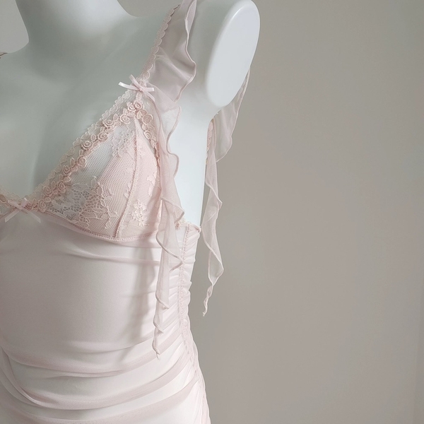 [HOT HIT] Đầm váy ngủ nữ Felicity Dress S2425 cao cấp có sẵn mút xuyên thấu voan rũ trendy Bralettehousevn