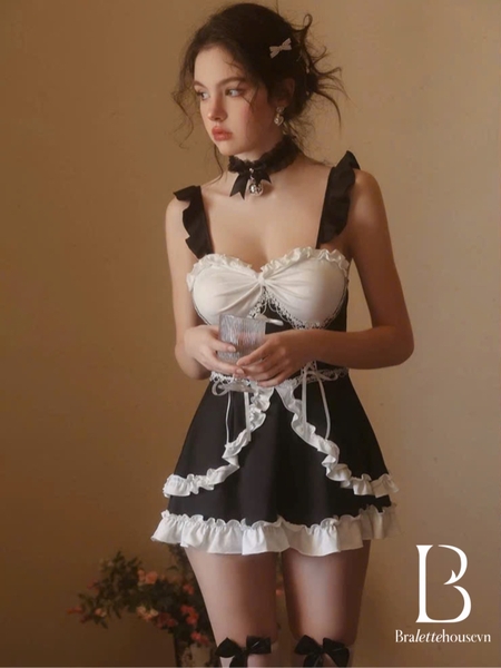 Bộ váy cosplay hầu gái Muro Maid S2556 đáng yêu gợi cảm váy tầng quyến rũ kín đáo Bralettehousevn
