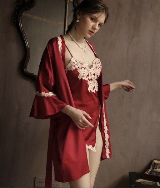 CHOÀNG VÁY NỮ CHOÀNG SHUANGXI S883 SATIN CAO CẤP PHỐI REN QUYẾN RŨ  Braletteshousevn