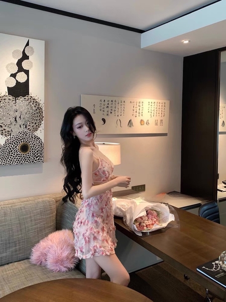 Đầm váy ngủ nữ cao cấp Teasing Dress S2450 chất hoa form xoè tiểu thư xinh xắn Bralettehousevn