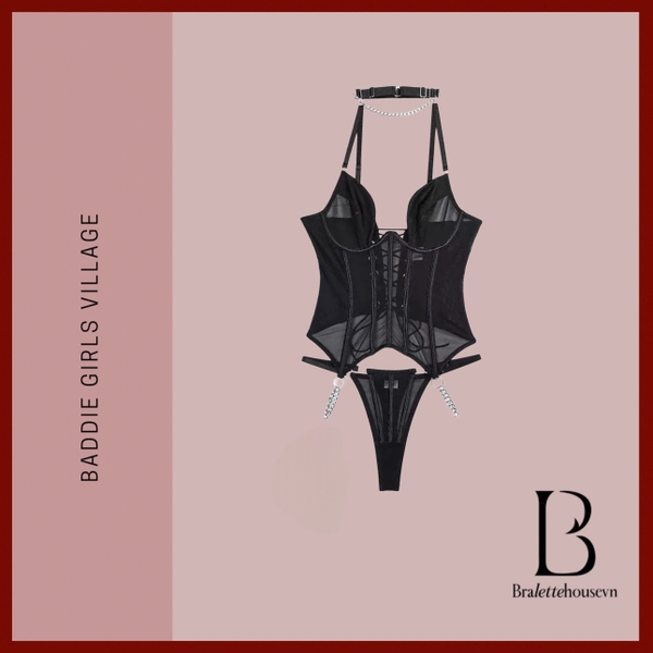 Bộ đồ gợi cảm dáng corset Rizz Set S2375 có gọng không mút cùng thanh định dáng cao cấp gợi cảm Bralettehousevn