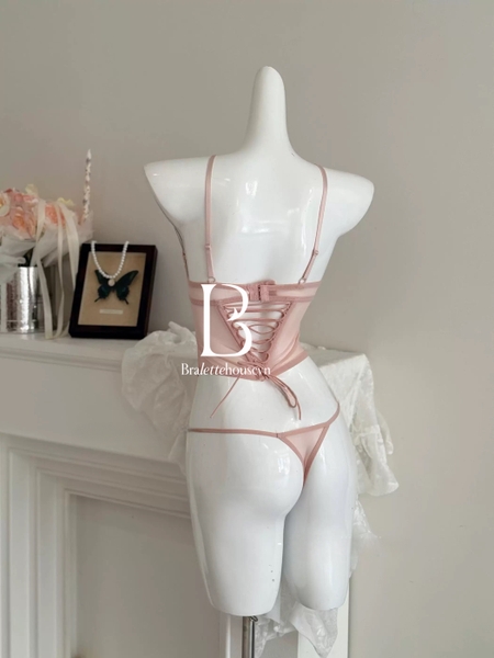 HOT HIT Lisa Corset S2574 kèm quần nữ tính quyến rũ điểm nhấn dây trước ngực siêu tôn dáng Bralettehousevn