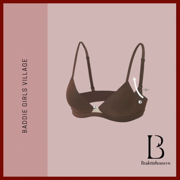 Áo lót không gọng Rakun Bra S2710 bề mặt trơn thoải mái cúp V phối lưới cao cấp Bralettehousevn