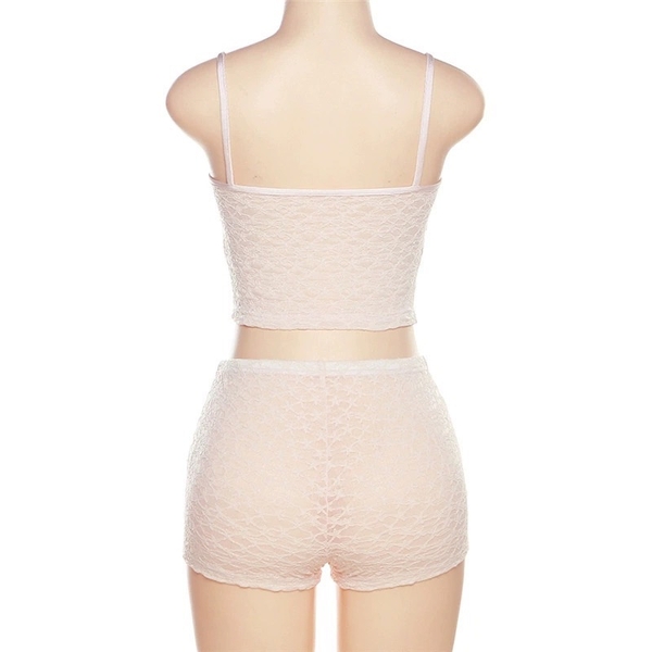 [SUMMER☀️] 𝐒𝟐𝟎𝟖𝟕 𝐂𝐚𝐢𝐥𝐲 𝐒𝐞𝐭 bộ đồ ngủ ren xuyên thấu hot trend hồng da quần short mùa hè du lịch sexy gợi cảm Bralettehiu