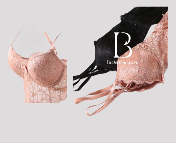 [KÈM QUẦN] S1801 Hinny Dress Đầm váy ngủ nữ có gọng kèm mút ren mềm Braletteshousevn