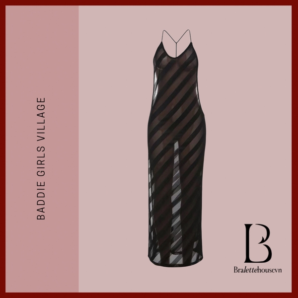 [CÓ SẴN - HOẢ TỐC]𝘉𝘳𝘢𝘭𝘦𝘵𝘵𝘦𝘩𝘰𝘶𝘴𝘦𝘷𝘯 Đầm hở lưng dáng yếm maxi Joie Dress chất thun lưới dày dặn khoét lưng gợi cảm tôn dáng