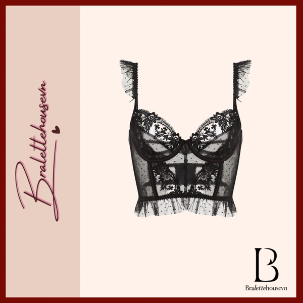 [HOT ITEM] Áo lót ren nữ có gọng không mút phong cách tiểu thư Corset Bra thiên thần Python có gọng Bralettehousevn