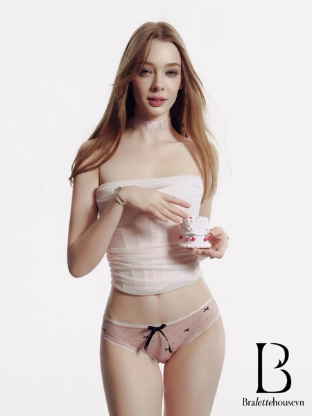 Quần lót chất thun Dot Dot Panties đính nơ chấm bi hot trend cạp thấy Y2K Bralettehousevn