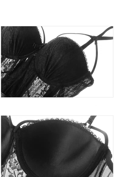 (Kèm quần) Bộ đồ V Front Push Up Corset S138 cao cấp quyến rũ tôn dáng có mút Bralettehousevn