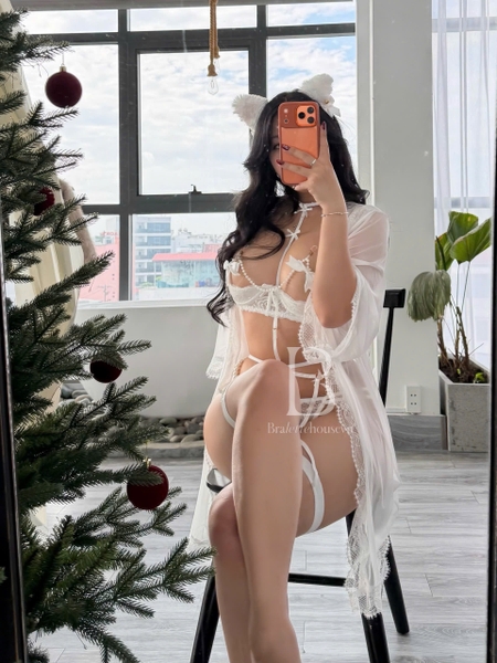 Bộ đồ lót Enticing Set full cut out gợi cảm quyến rũ kèm đai Bralettehousevn